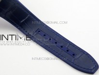 Vanguard V45 SS Full Diamonds Blue Textured Numbers Markers on Blue Gummy Strap A2813