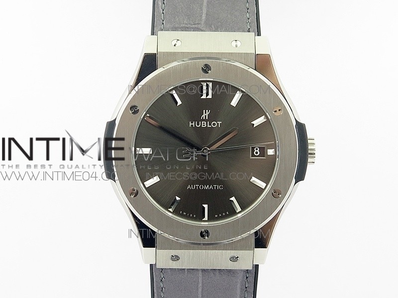 Classic Fusion 45mm Titanium WWF 1:1 V2 Best Edition Gray Dial On Gray Gummy Strap Asian HB1112