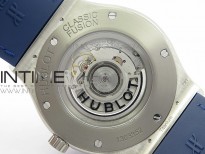 Classic Fusion 45mm Titanium WWF 1:1 V2 Best Edition Blue Dial On Blue Gummy Strap Asian HB1112