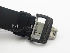 RM011 Ceramic Chronograph KVF 1:1 Best Edition Crystal Skeleton Dial Black on Black Rubber Strap A7750