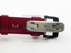 RM011 Carbon Case Chronograph KVF 1:1 Best Edition Carbon Bezel Skeleton Dial on Red Rubber Strap A7750
