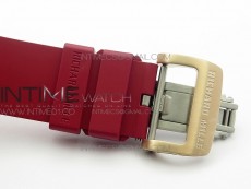 RM011 RG Case Chronograph KVF 1:1 Best Edition Carbon Bezel Skeleton Dial on Red Rubber Strap A7750