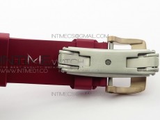 RM011 RG Case Chronograph KVF 1:1 Best Edition Carbon Bezel Skeleton Dial on Red Rubber Strap A7750