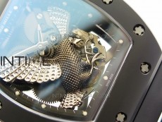RM023 Real Ceramic Case KVF Best Edition Eagle Skeleton Dial SS Crown on Black Rubber Strap MIYOTA8215