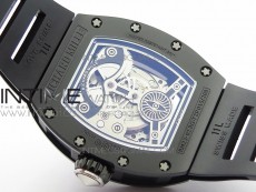 RM023 Real Ceramic Case KVF Best Edition Eagle Skeleton Dial SS Crown on Black Rubber Strap MIYOTA8215