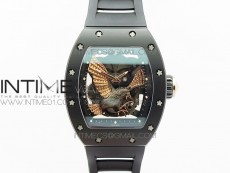 RM023 Real Ceramic Case KVF Best Edition Eagle Skeleton Dial RG Crown on Black Rubber Strap MIYOTA8215