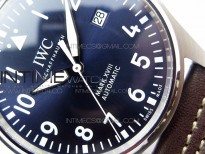 Mark XVIII IW327010 SS M+F 1:1 Best Edition Blue Dial on Brown Leather Strap A35111 (Free Nylon Strap)