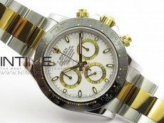 Daytona SS/YG Ceramic Bezel JH Best Edition White Dial on SS/YG Bracelet A7750