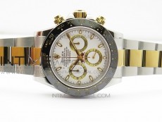 Daytona SS/YG Ceramic Bezel JH Best Edition White Dial on SS/YG Bracelet A7750