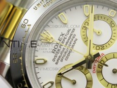 Daytona SS/YG Ceramic Bezel JH Best Edition White Dial on SS/YG Bracelet A7750