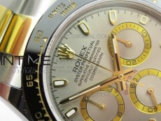 Daytona SS/YG Ceramic Bezel JH Best Edition Sliver Gray Dial on SS/YG Bracelet A7750