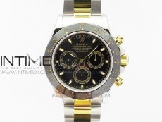 Daytona SS/YG Ceramic Bezel JH Best Edition Black Dial on SS/YG Bracelet A7750