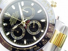 Daytona SS/YG Ceramic Bezel JH Best Edition Black Dial on SS/YG Bracelet A7750