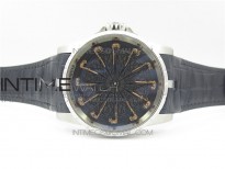 Excalibur Knights of the Round Table II SS ZF Best Edition Black Dial on Black Leather Strap MIYOTA 9015