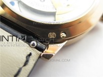 Rendez-Vous Night & Day RG ZF 1:1 Best Edition Ivory White Dial Black Markers Diamonds Bezel on Black Leather Strap A898