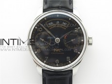 PORTUGUESE REAL PR REAL ANNUAL CALENDAR IW503502 ZF 1:1 BEST EDITION BLACK DIAL ON BLACK LEATHER STRAP A52010