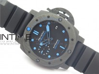 PAM960 Carbotech 42mm VSF Best Edition Black Dial Blue Markers on Rubber Strap P.9010 Clone