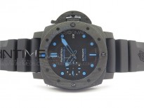 PAM960 Carbotech 42mm VSF Best Edition Black Dial Blue Markers on Rubber Strap P.9010 Clone