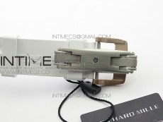 RM011 RG Chronograph RG Case KVF 1:1 Best Edition Crystal Skeleton Dial on White Rubber Strap A7750