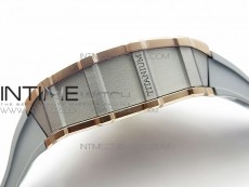 RM011 RG Chronograph SS Case KVF 1:1 Best Edition Crystal Skeleton Dial on Gray Rubber Strap A7750