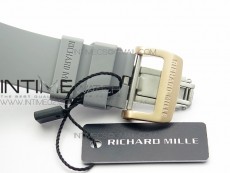 RM011 RG Chronograph RG Case KVF 1:1 Best Edition Crystal Skeleton Dial on Gray Rubber Strap A7750