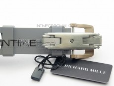 RM011 RG Chronograph RG Case KVF 1:1 Best Edition Crystal Skeleton Dial on Gray Rubber Strap A7750