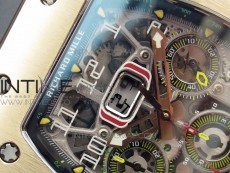 RM011 RG Chronograph RG Case KVF 1:1 Best Edition Crystal Skeleton Dial on Black Rubber Strap A7750