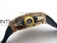 RM011 RG Chronograph RG Case KVF 1:1 Best Edition Crystal Skeleton Dial on Black Rubber Strap A7750