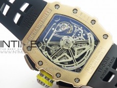 RM011 RG Chronograph RG Case KVF 1:1 Best Edition Crystal Skeleton Dial on Black Rubber Strap A7750
