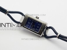 Reverso Ultra Thin Duoface SS SWF Blue Dial on Line Blue Leather Strap Ronda Quartz