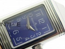 Reverso Ultra Thin Duoface SS SWF Blue Dial on Line Blue Leather Strap Ronda Quartz