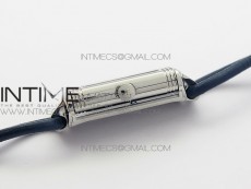 Reverso Ultra Thin Duoface SS SWF Blue Dial on Line Blue Leather Strap Ronda Quartz
