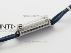 Reverso Ultra Thin Duoface SS SWF Blue Dial on Line Blue Leather Strap Ronda Quartz