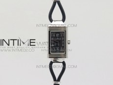Reverso Ultra Thin Duoface SS SWF Gray Dial on Line Black Leather Strap Ronda Quartz