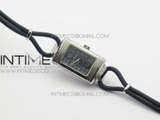 Reverso Ultra Thin Duoface SS SWF Gray Dial on Line Black Leather Strap Ronda Quartz