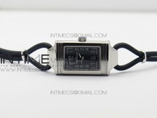 Reverso Ultra Thin Duoface SS SWF Gray Dial on Line Black Leather Strap Ronda Quartz