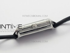 Reverso Ultra Thin Duoface SS SWF Gray Dial on Line Black Leather Strap Ronda Quartz