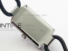 Reverso Ultra Thin Duoface SS SWF Gray Dial on Line Black Leather Strap Ronda Quartz