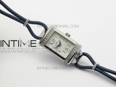 Reverso Ultra Thin Duoface SS SWF White Dial on Line Blue Leather Strap Ronda Quartz
