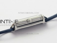 Reverso Ultra Thin Duoface SS SWF White Dial on Line Blue Leather Strap Ronda Quartz