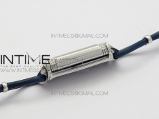 Reverso Ultra Thin Duoface SS SWF White Dial on Line Blue Leather Strap Ronda Quartz