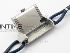 Reverso Ultra Thin Duoface SS SWF White Dial on Line Blue Leather Strap Ronda Quartz