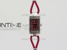 Reverso Ultra Thin Duoface SS SWF Red Dial on Line Red Leather Strap Ronda Quartz