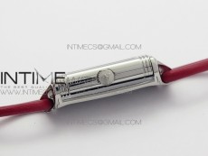Reverso Ultra Thin Duoface SS SWF Red Dial on Line Red Leather Strap Ronda Quartz
