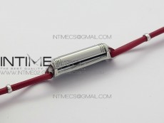 Reverso Ultra Thin Duoface SS SWF Red Dial on Line Red Leather Strap Ronda Quartz