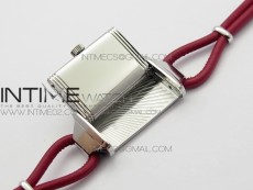 Reverso Ultra Thin Duoface SS SWF Red Dial on Line Red Leather Strap Ronda Quartz