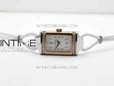 Reverso Ultra Thin Duoface RG SWF White Dial on Line White Leather Strap Ronda Quartz