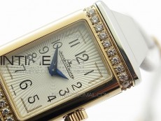 Reverso Ultra Thin Duoface RG SWF White Dial on Line White Leather Strap Ronda Quartz