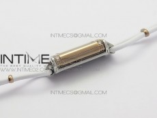 Reverso Ultra Thin Duoface RG SWF White Dial on Line White Leather Strap Ronda Quartz