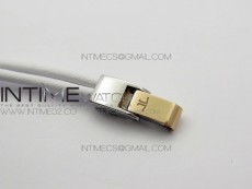 Reverso Ultra Thin Duoface RG SWF White Dial on Line White Leather Strap Ronda Quartz